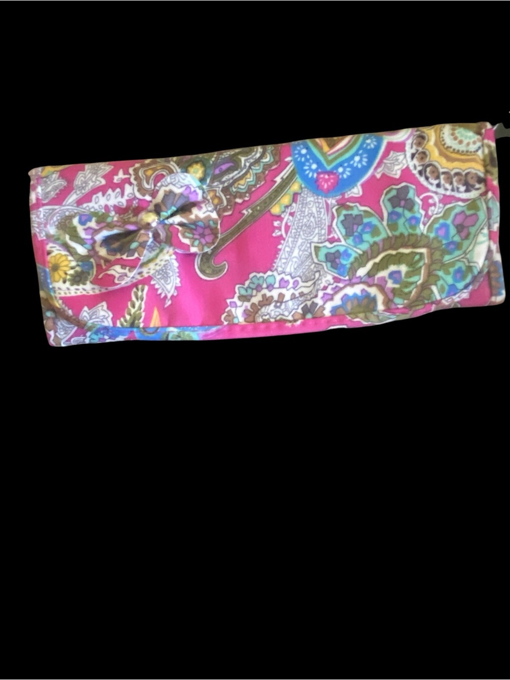 Pink Paisley Bow Clutch Wallet for makeup brushes.